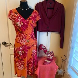 Floral Orange and Pink Dress by Jones &. Co